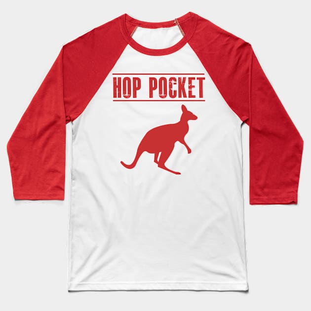 Kangaroo - Hop Pocket Baseball T-Shirt by MonkeyKing